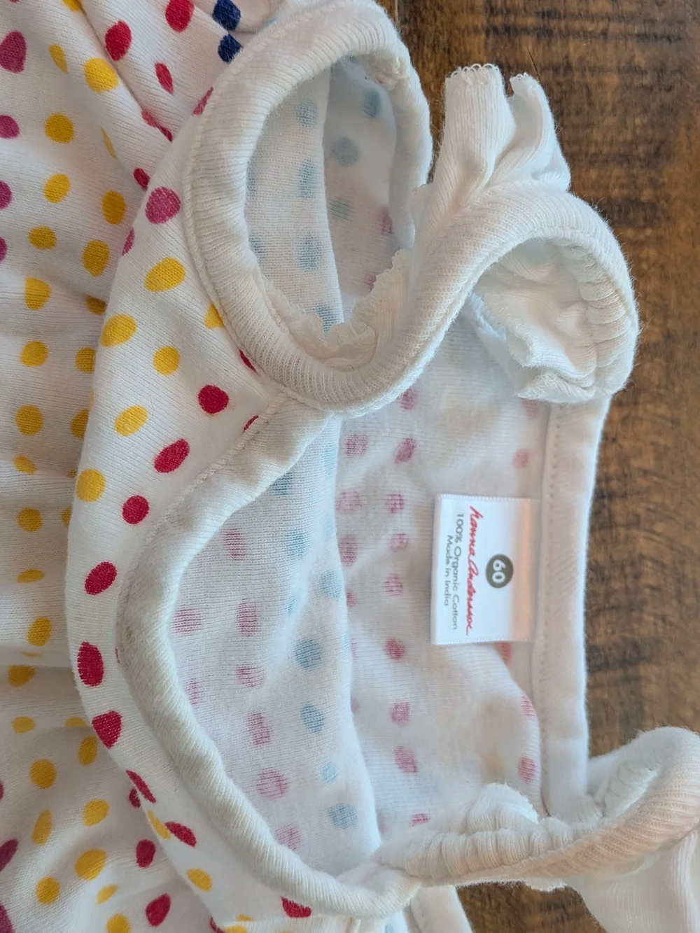 Hanna Andersson White Polka Dot Dress & Diaper Cover - Multicolor Dots, 3-6m